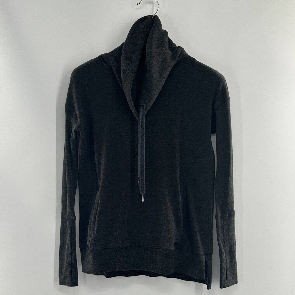 Sweaty Betty Cowl Neck Sweatshirt‎ Women’s S Gray Heather Tie Kangaroo